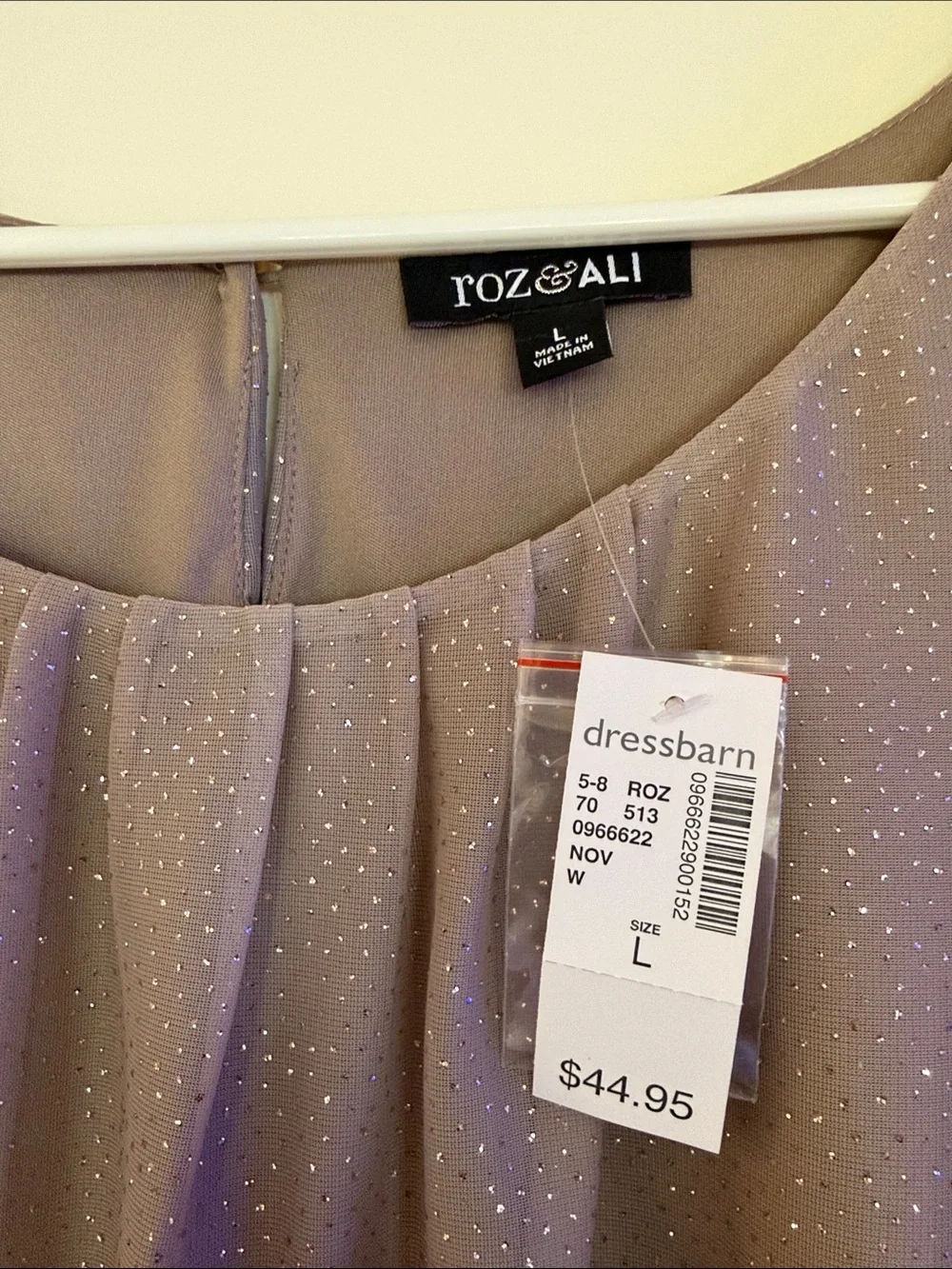 Roz & Ali Taupe to Black Ombre Scoop-Neck Blouse